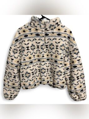 Love Tree quarter zip sherpa sweatshirt sweater coat jacket